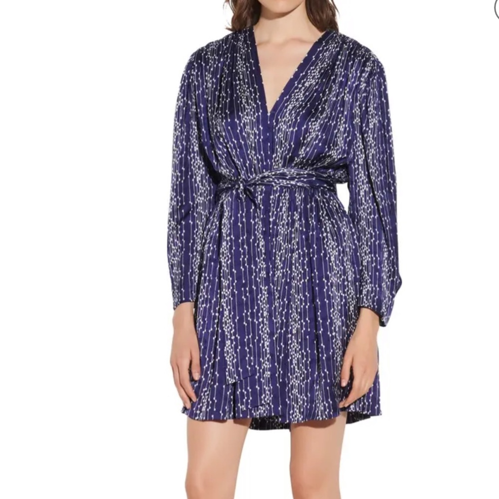 Sandro long sleeve blue dress